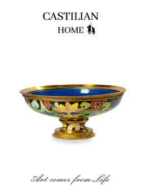 卡斯特兰景泰蓝果盘高颜值水果盘家用客厅茶几餐厅餐桌摆件C5965