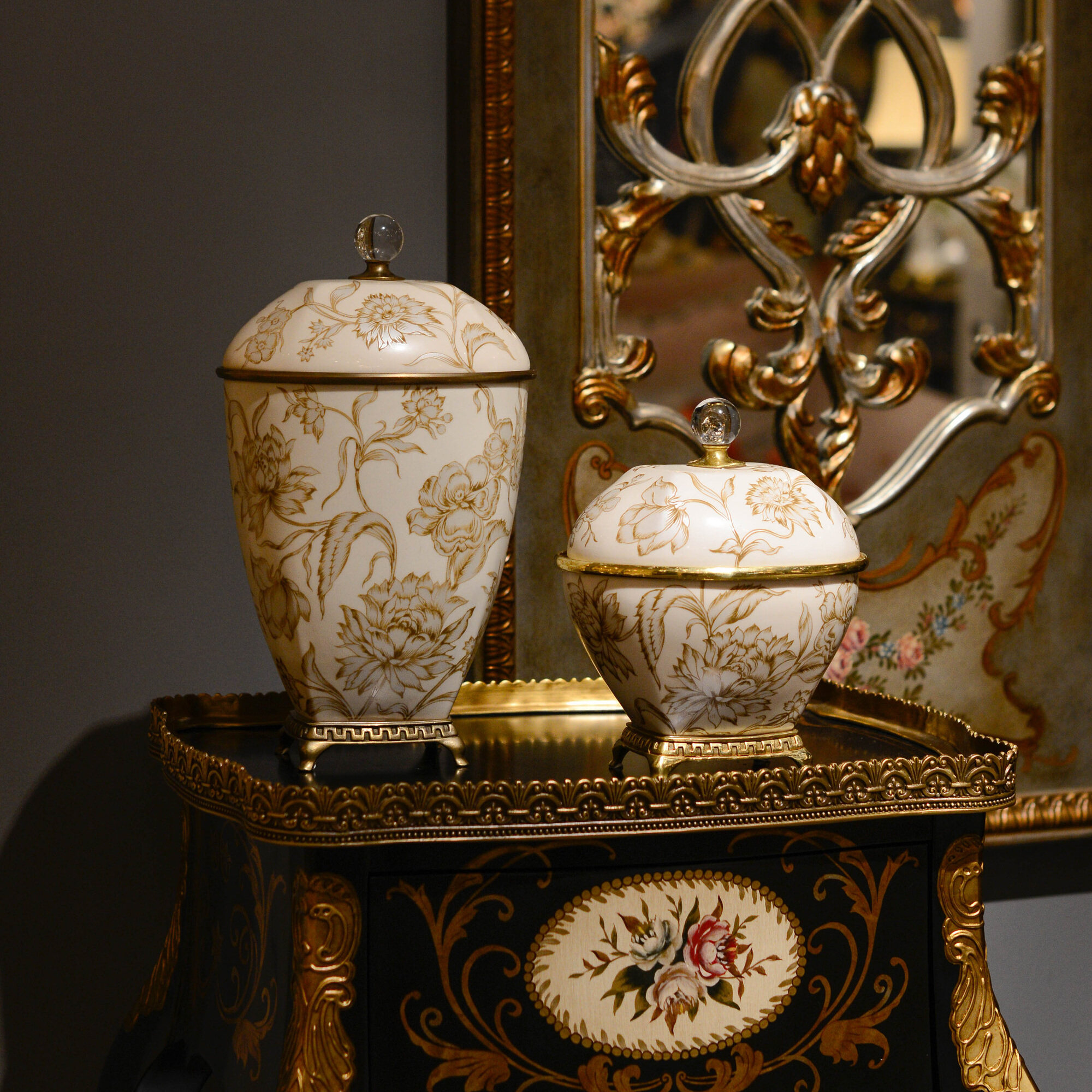 欧式美式铜配瓷大花瓶落地摆件手绘法式客厅玄关饰品收纳罐将军罐,家居饰品,桌面摆件,淘宝优惠券,粉丝福利购,淘宝优惠卷