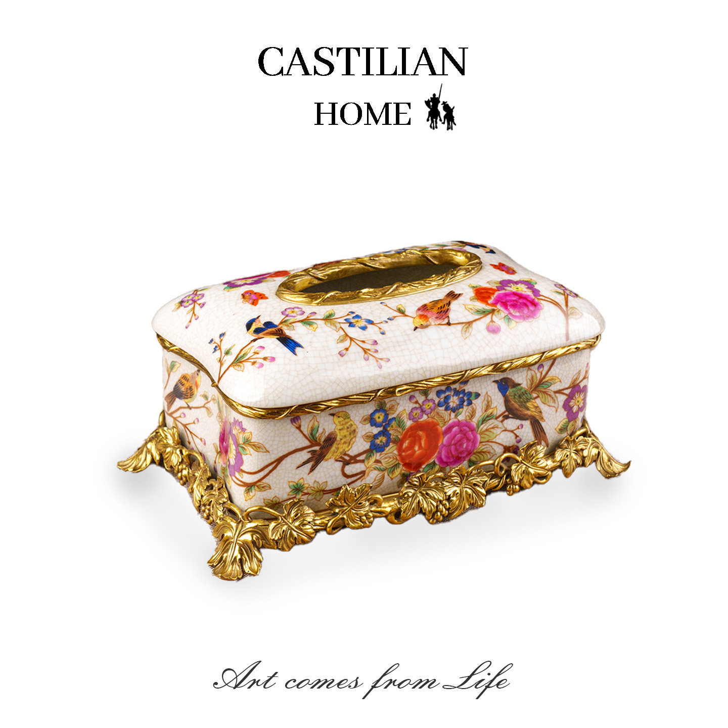 欧式奢华陶瓷纸巾盒高级感客厅餐桌装饰摆件新中式抽纸盒C5242,家居饰品,装饰纸巾盒,淘宝优惠券,粉丝福利购,淘宝优惠卷