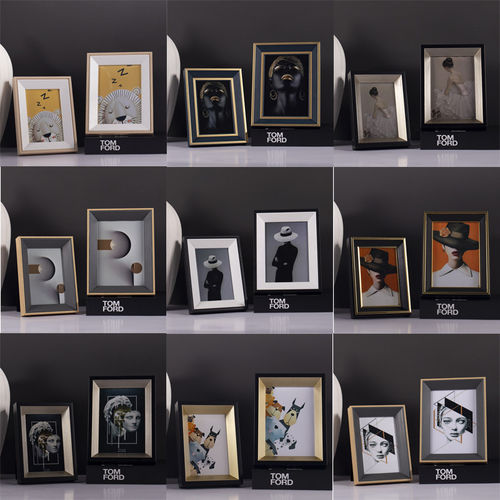 轻奢美学 样板房相框6寸7寸摆台创意组合相框衣帽间衣柜饰品摆件