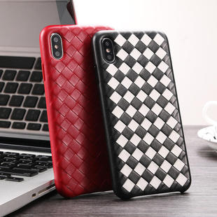 适用iPhone XS小羊皮编织纹超薄手机壳苹果iPhoneX商务真皮保护壳