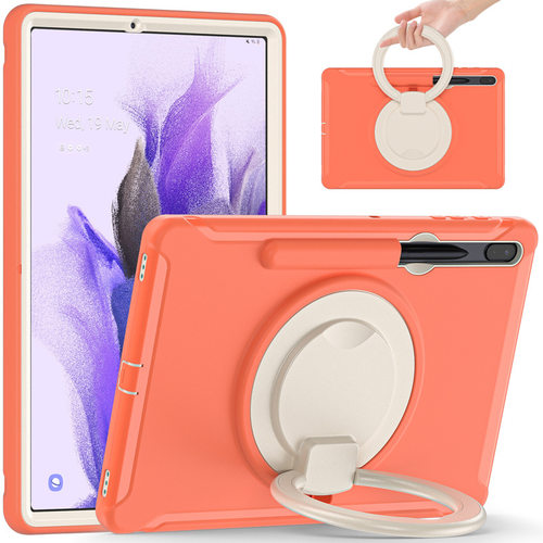 适用三星Tab S7FE T730肤感TPU平板套手环PC旋转支架S7Plus保护壳