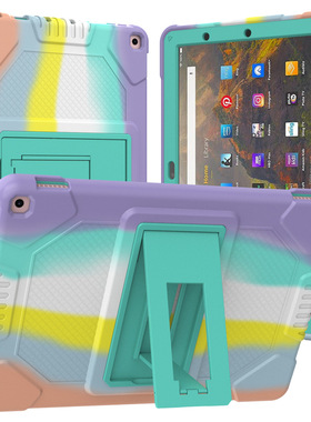 适用亚马逊HD10 2021硅胶PC支架防震防摔平板套软壳Fire10保护壳