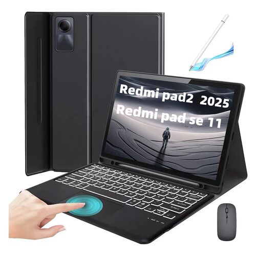 适用2025红米pad2蓝牙键盘保护套Redmi pad se11触控背光笔槽皮套