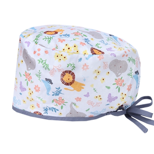 戈美恩手术帽纯棉女口腔医生工作帽护士花帽子手术室专用帽男透气