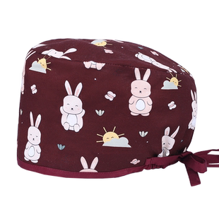 戈美恩手术帽女纯棉手术室专用帽子口腔医生工作帽护士小花帽透气