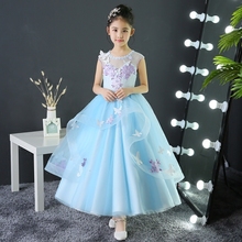 Trẻ em của máy chủ buổi tối ăn mặc công chúa váy hoa cô gái ăn mặc sàn catwalk chương trình trang phục cô gái váy cưới sinh nhật pettiskirt quần áo trẻ em 10 tuổi