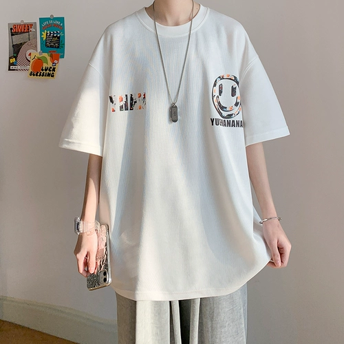 Трендовая брендовая летняя дизайнерская футболка, 2023, короткий рукав, оверсайз, тренд сезона