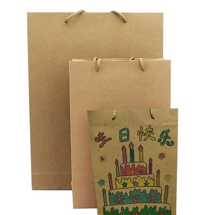 创意美术diy牛皮纸袋儿童手工制作绘画兴趣班材料幼儿园手绘提袋