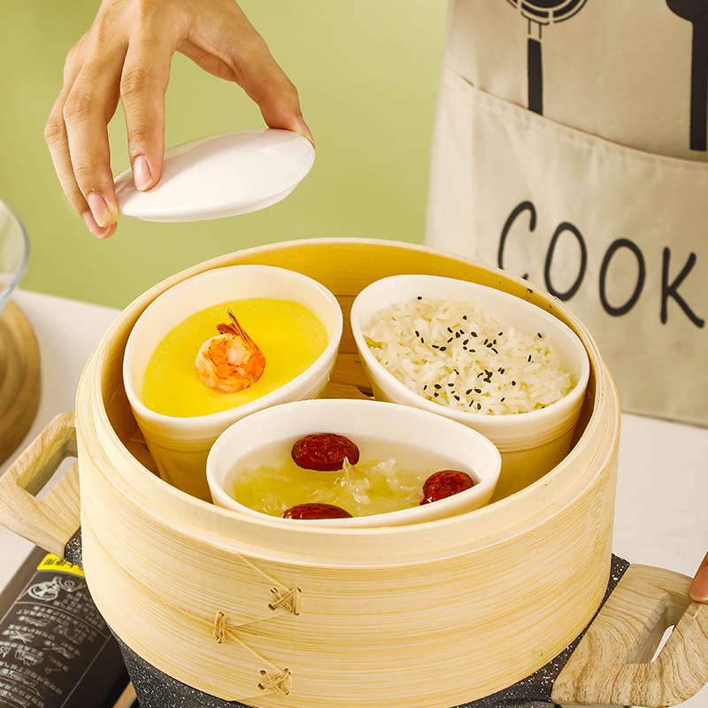 陶瓷带盖蒸碗蒸鸡蛋羹糕专用炖蛋
