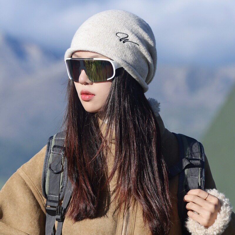 新款字母针织套头帽子女士秋冬运帽子