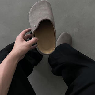 NOLOGO穆勒博肯鞋反绒氛围感包头拖一脚蹬乐福鞋cleanfit男女同款