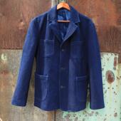 剑道服刺子布料大衣美式 靛DIAN 蓝染改良外套夹克 复古