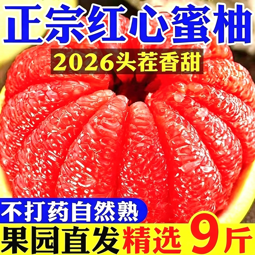 9斤平和红心蜜柚清甜多汁
