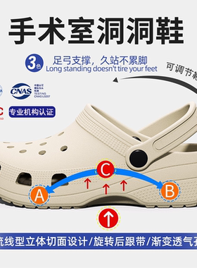 医用洞洞鞋足弓支撑男款2025新款eva防臭防滑手术室拖鞋女夏外穿