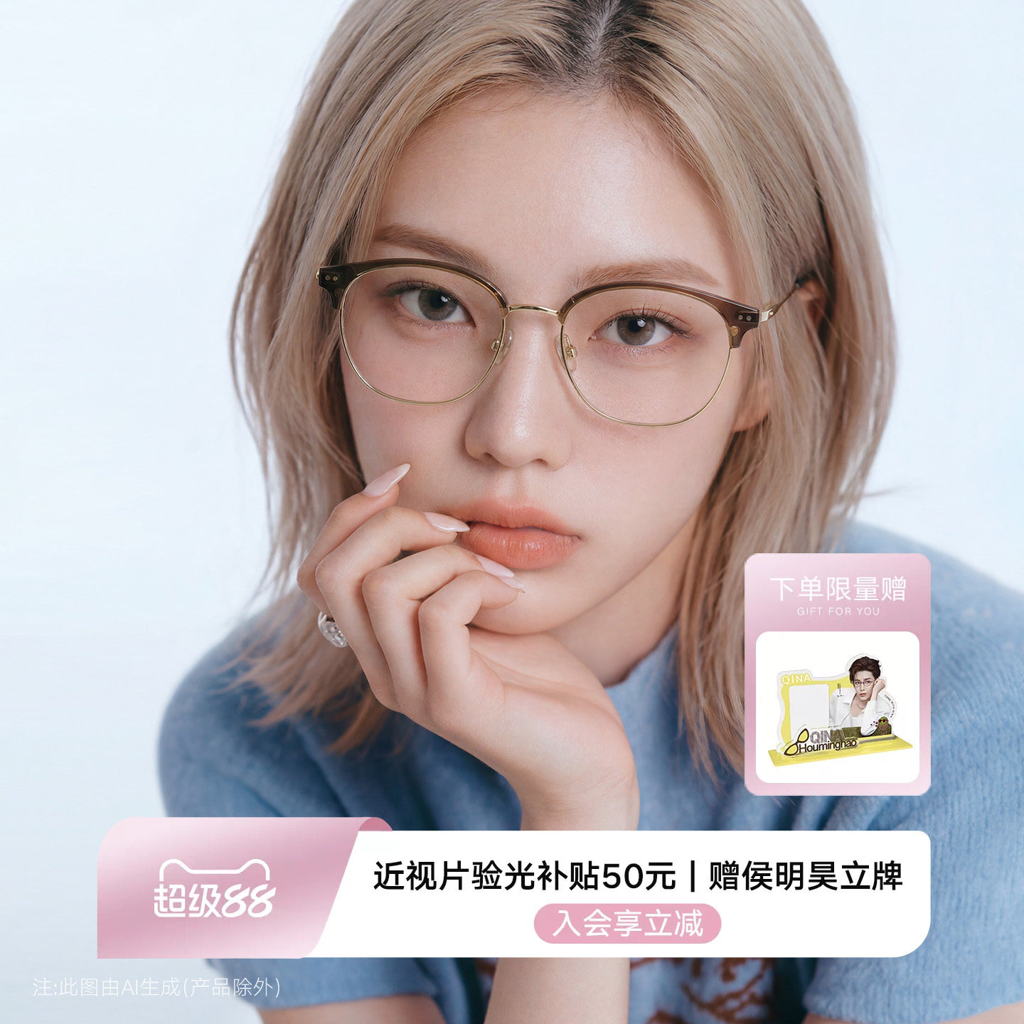 QINA亓那眼镜框26新品近视镜架商务眉架半框百搭可配镜男QA6015