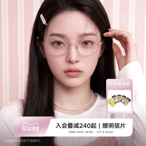 【侯明昊同款】QINA亓那26年新款书呆子椭圆框近视眼镜男女QJ7356
