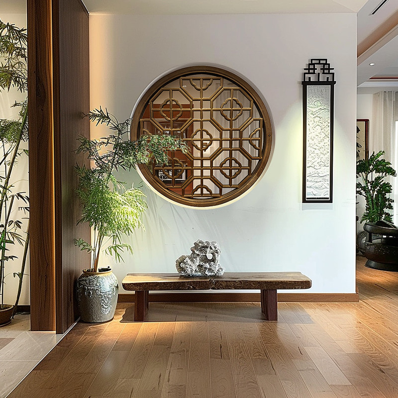 东阳木雕彷古门窗实木花格窗花格栅中式玄关隔断圆形花窗格栅定制,住宅家具,花窗,淘宝优惠券,粉丝福利购,淘宝优惠卷