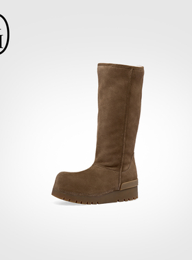 ASH女靴2025秋冬新款QUEBEC时尚高筒雪地靴女圆头厚底增高长靴