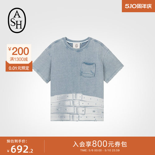 女装新款短袖ASH夏季圆领