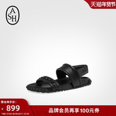 女平底百搭简约罗马鞋 ASH女鞋 2025春夏TIXTY真皮魔术贴休闲凉鞋 潮