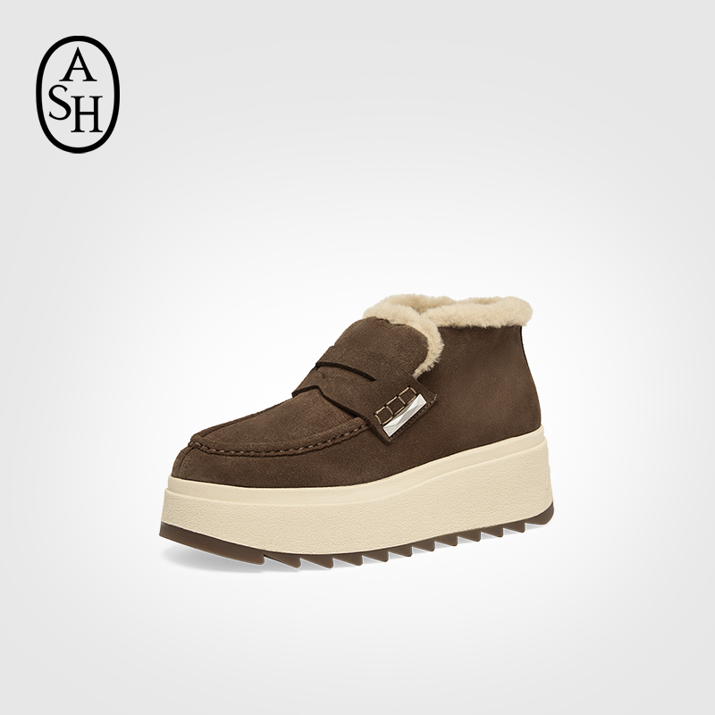 ASH女靴2025秋冬新款MAGIC雪地靴女圆头休闲撞色厚底增高短靴