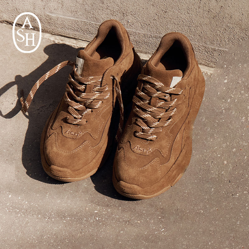 ASH女鞋2025秋季新款Addict厚底老爹鞋增高休闲系带真皮运动鞋
