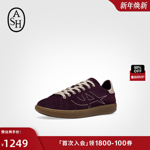 紫色板鞋 ASH男女同款 女平底休闲鞋 SUNNY真皮德训鞋 潮 秋季