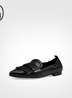 ASH女鞋春夏BLITZ真皮流苏单鞋女浅口平底尖头休闲鞋