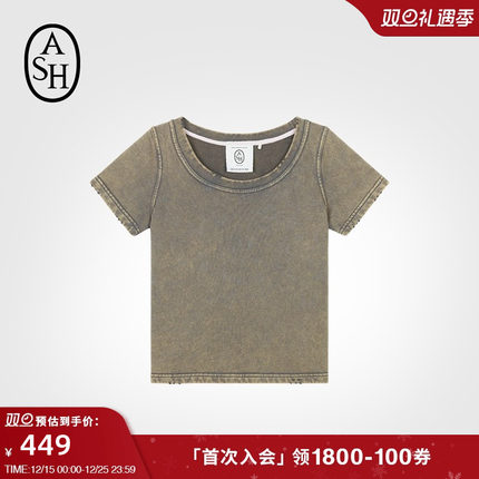 ASH女装春夏PULLOVER T棉T恤宽松圆领短袖