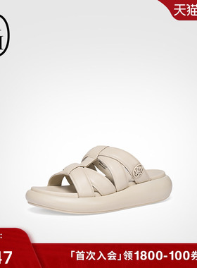 ASH女鞋2025夏季VIP真皮厚底休闲凉拖鞋女外穿百搭懒人露趾一字拖