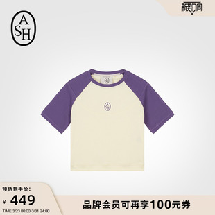 拼接 SHIRT上衣T恤舒适圆领短袖 ASH女装 春夏T