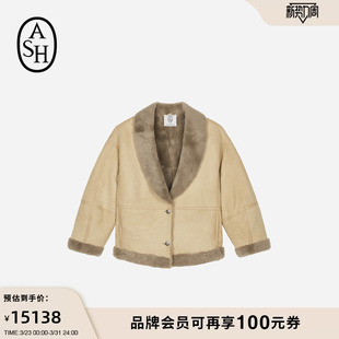 ASH女装 100%羊皮毛外套女廓形保暖外套 秋冬MILORD