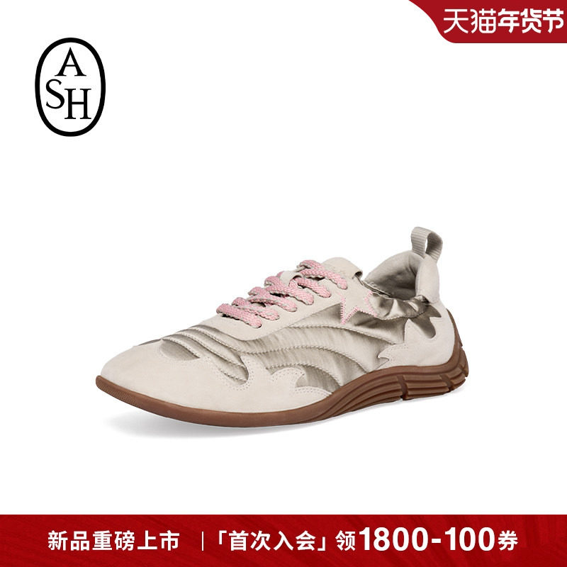 ASH女鞋2026春夏新款MIURA羊绒运动低帮德训鞋女圆头薄底深口单鞋,女鞋,德训鞋,淘宝优惠券,粉丝福利购,淘宝优惠卷