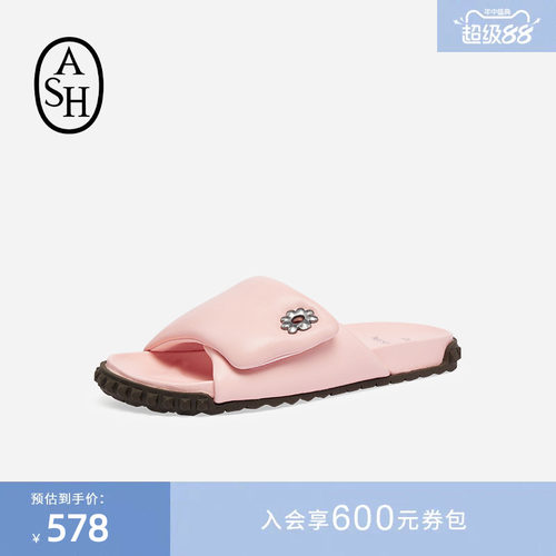 【ASH X NESPRESSO联名款】夏TERRA羊皮时装拖鞋女平底一字拖