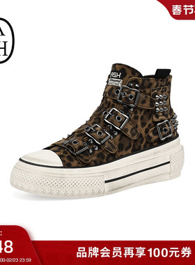 ASH女鞋2025秋季RAINBOW STUDS圆头运动高帮时尚休闲硫化鞋