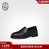 秋季 WINONA极简乐福鞋 女真皮低跟粗跟单鞋 ASH女鞋 复古休闲鞋