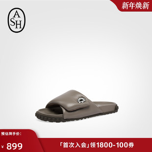 NESPRESSO联名款 2025夏季 TERRA羊皮时装 女一字拖 凉拖鞋 ASH