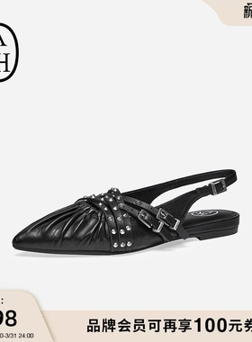 ASH女鞋2026春夏新款BIANCA真皮低跟女尖头一脚蹬单鞋时装凉鞋