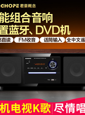 PA350桌面台式一体CD组合音响DVD蓝牙卧室收音机音箱K歌音箱家用