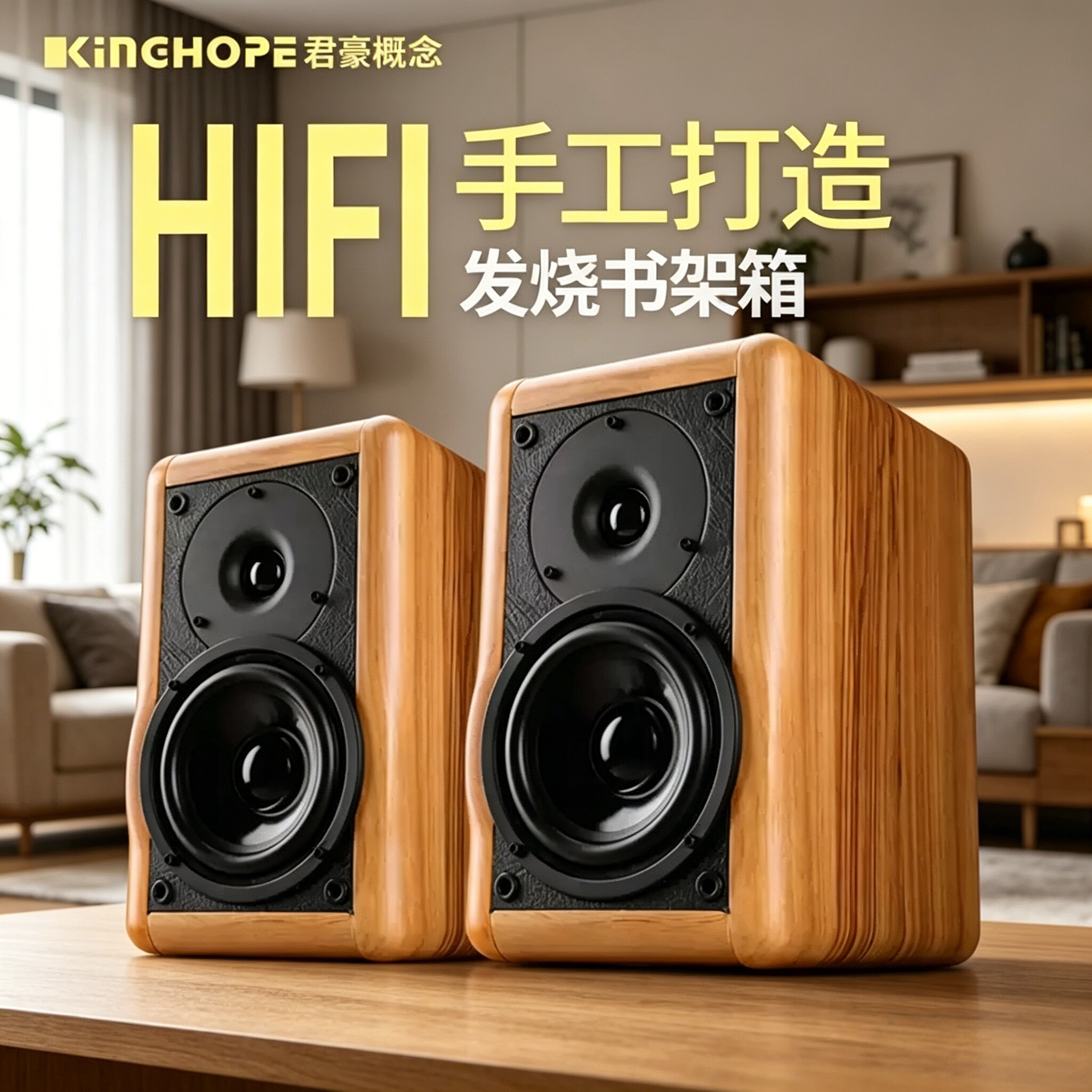 KINGHOPEA-2a 发烧书架音箱 HIFI高保真2.0无源家用音响5吋至10吋