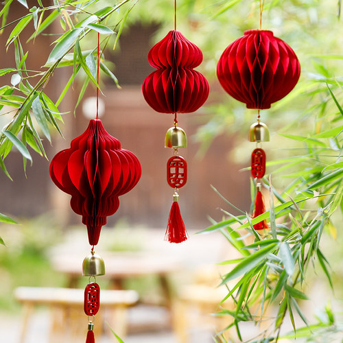 同炫新年装饰品挂件纸质圆形灯笼