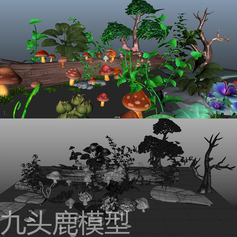maya 3Dmax c4d blend ue4三维花草树木植物场景模型素材源文件