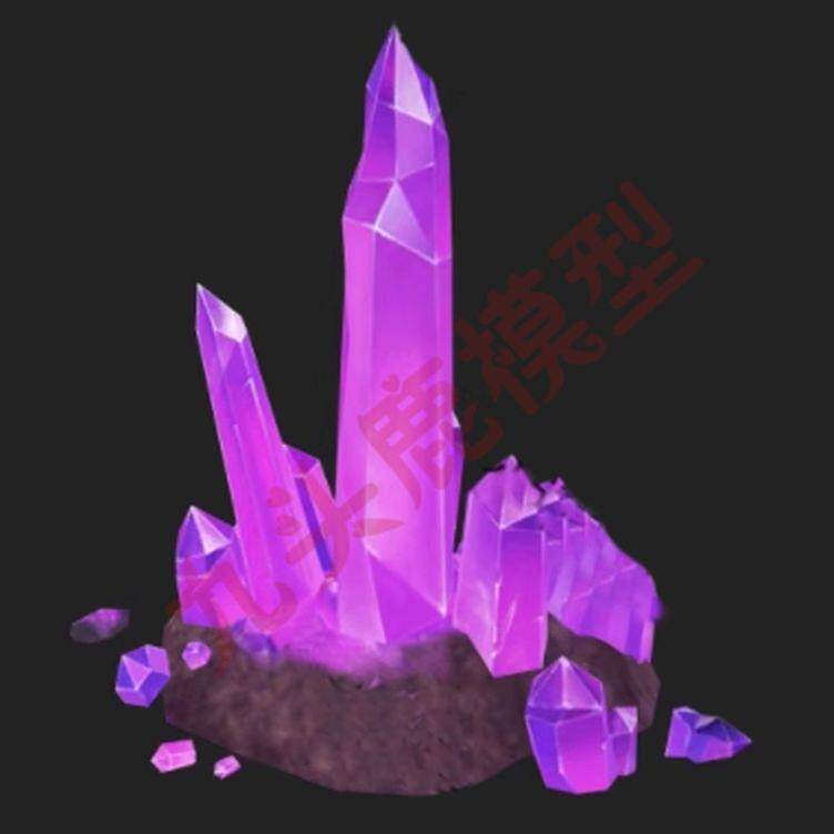 5个精致玉石矿物水晶能量晶体发光石头3dmax源文件三维模型