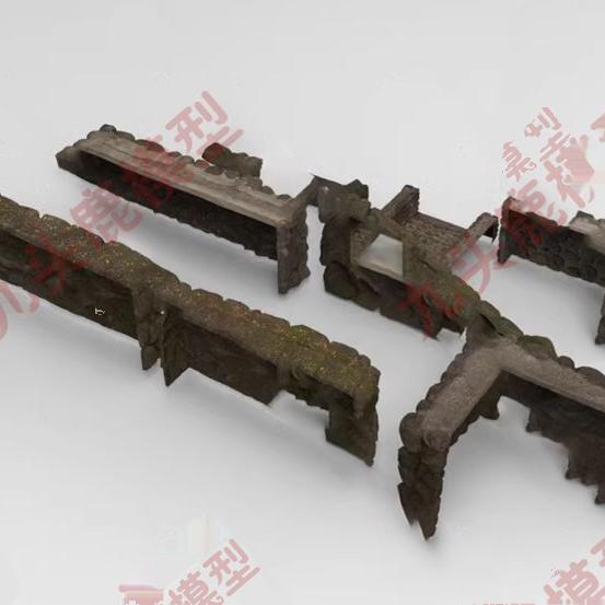 石头墙青石墙台阶阶梯三维3D模型素材C4D FBX STL OBJ SU Blender