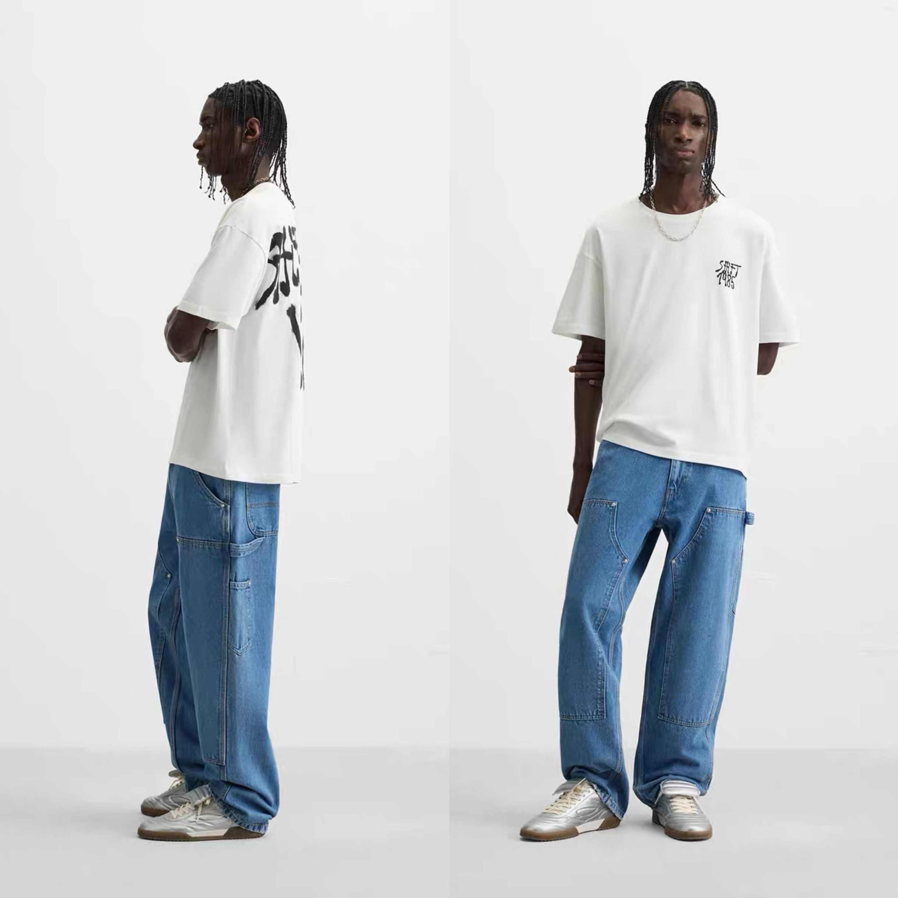 thumbnail for 2025 Summer New Arrival Men&#039;s Clothing Cotton Loose Graffiti Print Round Neck Short Sleeve T-Shirt 5644105