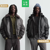 冬季 男装 可拆毛领仿皮革夹克5070702 柜799 800厚皮外套5070 702