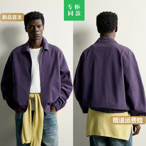 柜549！ZA家早秋新品 男装 修身直筒棉质拉链夹克外套4028179 654