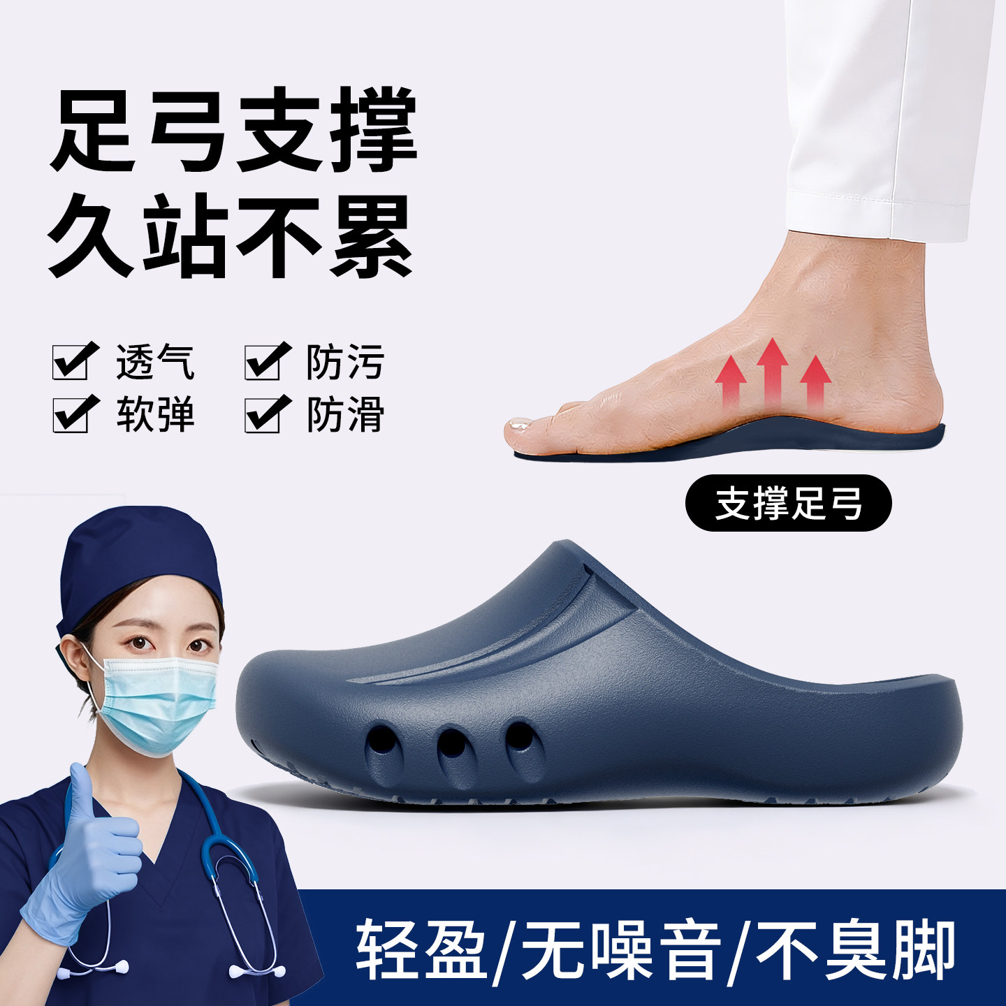 手术室拖鞋专用女防滑男医护人员洞洞鞋EVA包头鞋实验室工作鞋