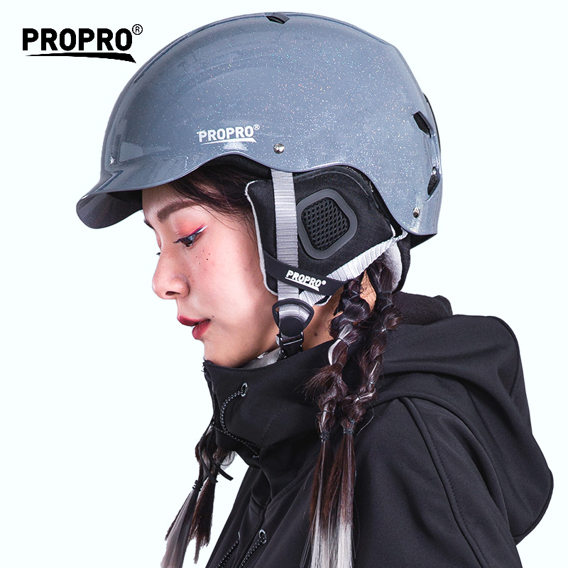 PROPRO滑雪头盔带帽檐
